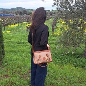 Dooney & Bourke Tan and Brown Crossbody Bag